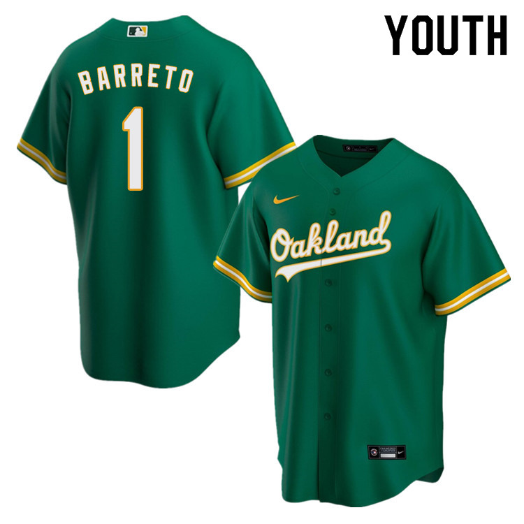 Nike Youth #1 Franklin Barreto Oakland Athletics Baseball Jerseys Sale-Green